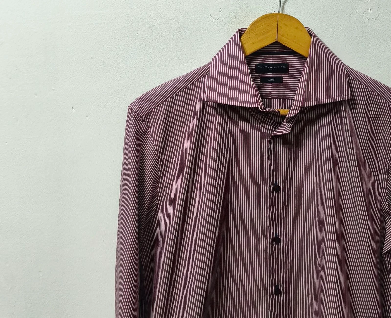 Fitted striped shirt lilac and white Tommy Hilfiger men Size 39 – photo 5